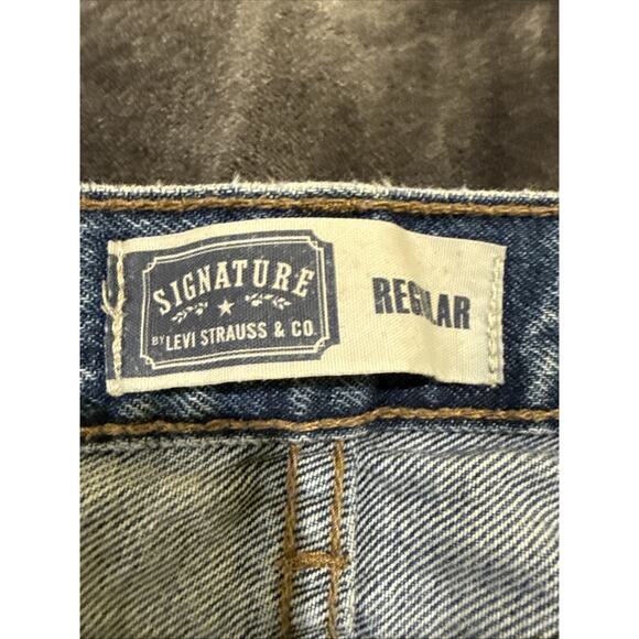 Levis Strauss Signature Jeans 36x30 Men Blue Denim Loose Relaxed Fit Light Wash - Picture 4 of 12